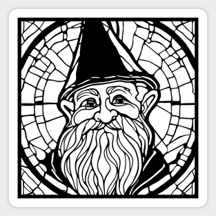 Stained Glass Gnome (Black) Magnet